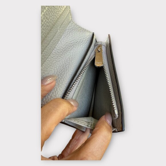 Salvatore Ferragamo Gancio City Pebbled Leather Compact Wallet | NWOT - Picture 6 of 8